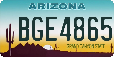 AZ license plate BGE4865