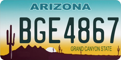 AZ license plate BGE4867