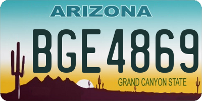 AZ license plate BGE4869