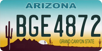 AZ license plate BGE4872