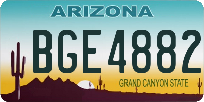 AZ license plate BGE4882