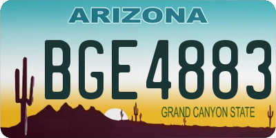 AZ license plate BGE4883