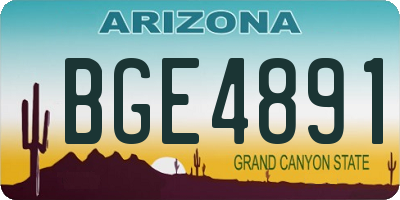 AZ license plate BGE4891