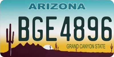 AZ license plate BGE4896