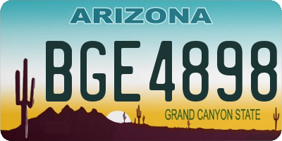 AZ license plate BGE4898