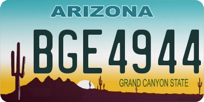 AZ license plate BGE4944