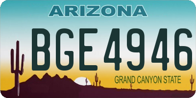 AZ license plate BGE4946