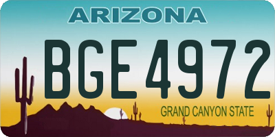 AZ license plate BGE4972