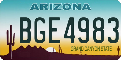 AZ license plate BGE4983