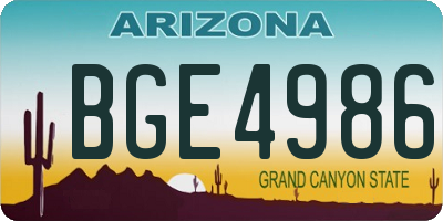 AZ license plate BGE4986