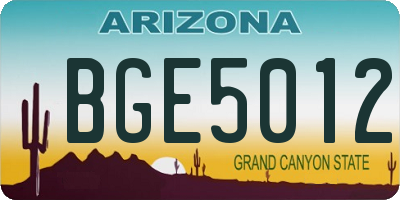 AZ license plate BGE5012