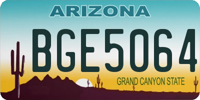 AZ license plate BGE5064