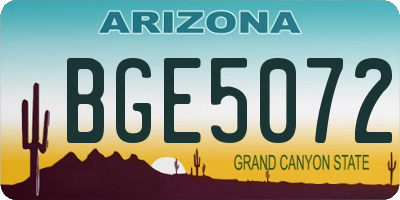 AZ license plate BGE5072