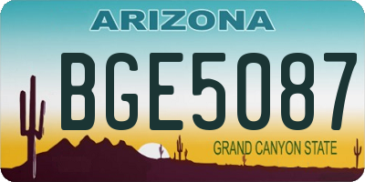 AZ license plate BGE5087