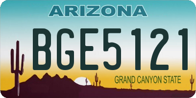 AZ license plate BGE5121