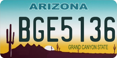 AZ license plate BGE5136