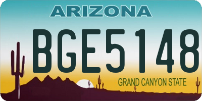 AZ license plate BGE5148