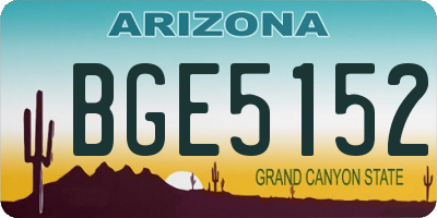 AZ license plate BGE5152