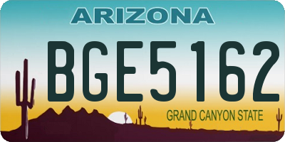 AZ license plate BGE5162