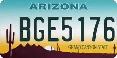 AZ license plate BGE5176