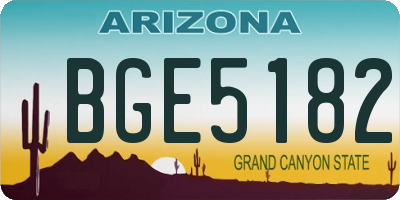 AZ license plate BGE5182