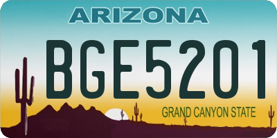 AZ license plate BGE5201