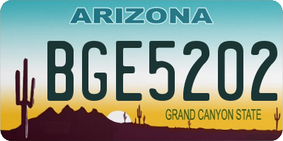 AZ license plate BGE5202