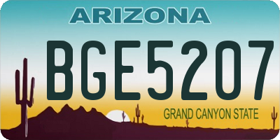AZ license plate BGE5207