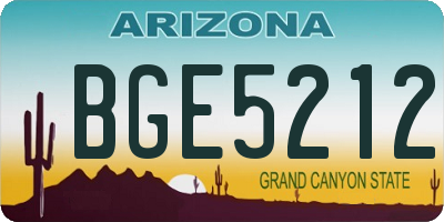 AZ license plate BGE5212