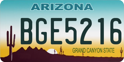 AZ license plate BGE5216