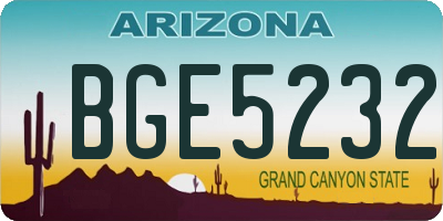 AZ license plate BGE5232