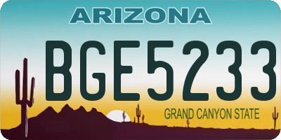 AZ license plate BGE5233