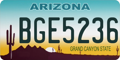AZ license plate BGE5236