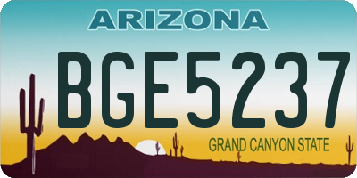 AZ license plate BGE5237