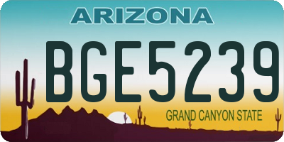 AZ license plate BGE5239