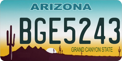 AZ license plate BGE5243