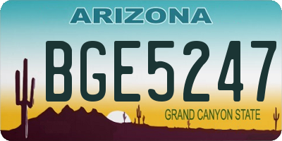 AZ license plate BGE5247