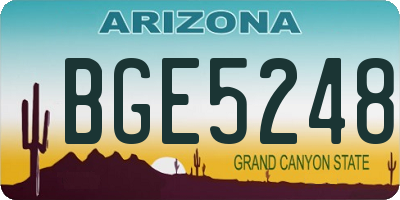 AZ license plate BGE5248