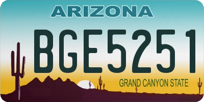 AZ license plate BGE5251