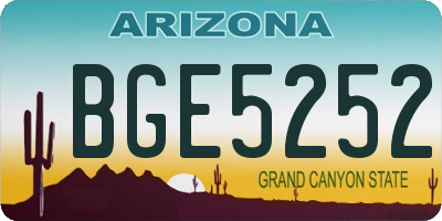 AZ license plate BGE5252