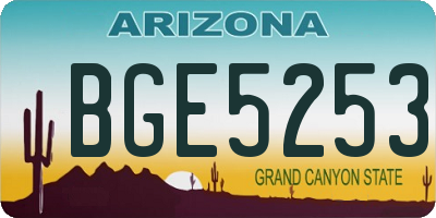 AZ license plate BGE5253