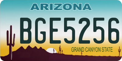 AZ license plate BGE5256