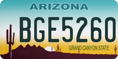 AZ license plate BGE5260