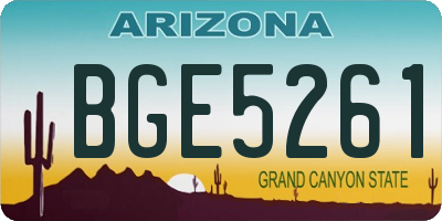 AZ license plate BGE5261