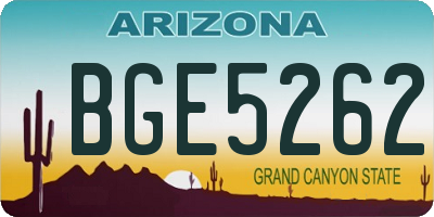 AZ license plate BGE5262