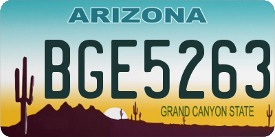 AZ license plate BGE5263
