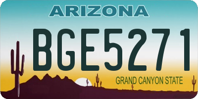 AZ license plate BGE5271