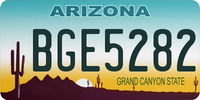 AZ license plate BGE5282