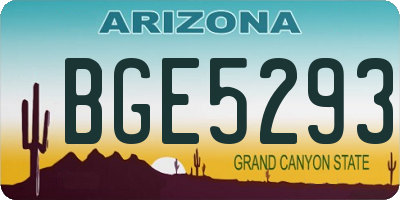 AZ license plate BGE5293