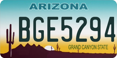 AZ license plate BGE5294